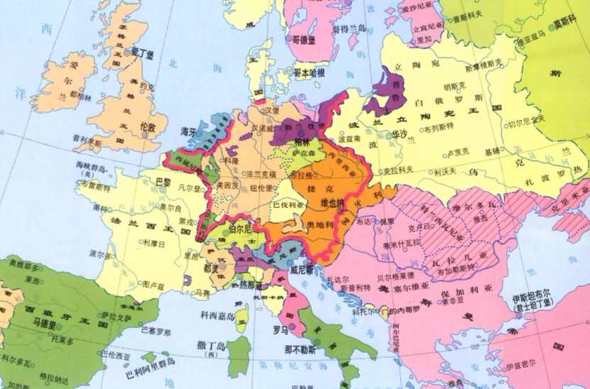 欧洲中世纪历史上最强大的封建国家神圣罗马帝国的领土变迁