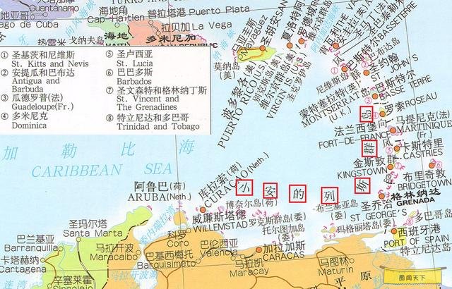 荷属安的列斯群岛地图图片