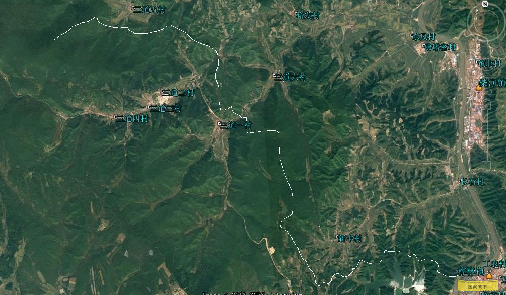 八达岭长城地图 卫星图片