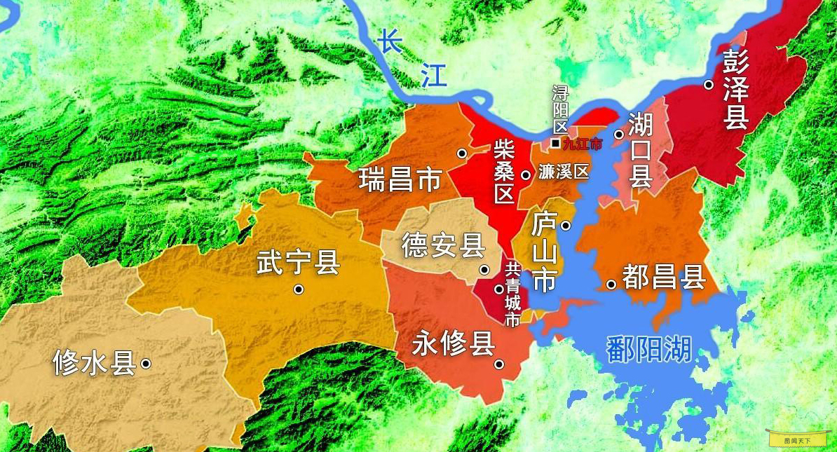 九江市区县地图图片